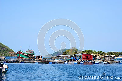 Floating village Editorial Stock Photo