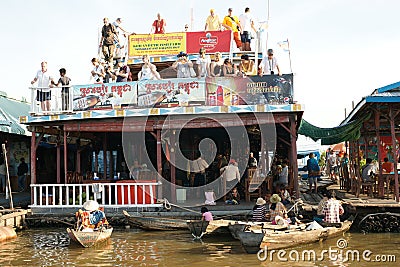 Floating Village. Tonle Sap Lake. Cambodia. Editorial Stock Photo