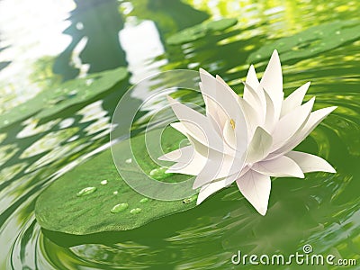 Floating waterlily Stock Photo