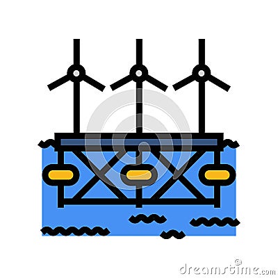 floating wave platform color icon vector illustration Vector Illustration