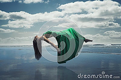 Floating Woman Stock Photo