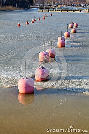 Floats in the marina. Stock Photo