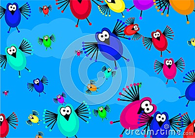 Flock of birds Stock Photo