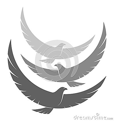 Flock of eagles Vector Illustration