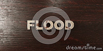 Flood - grungy wooden headline on Maple - 3D rendered royalty free stock image Stock Photo
