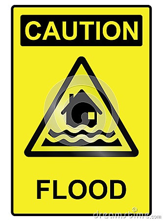 Flood hazard Sign Vector Illustration