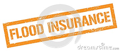 FLOOD INSURANCE orange grungy rectangle stamp Stock Photo