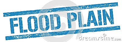 FLOOD PLAIN text on blue grungy rectangle stamp Stock Photo