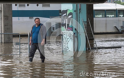 The flood of the Seine Editorial Stock Photo