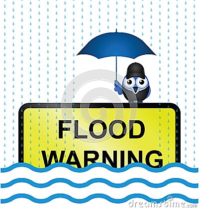 Flood warning sign Stock Photo