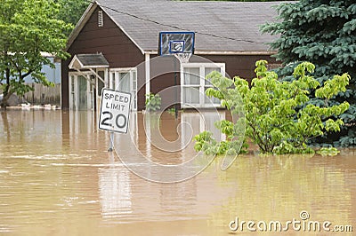 Flood waters Stock Photo