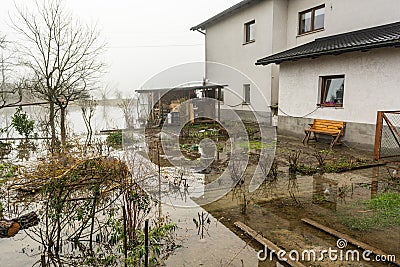 Flooded gardens Stock Photo