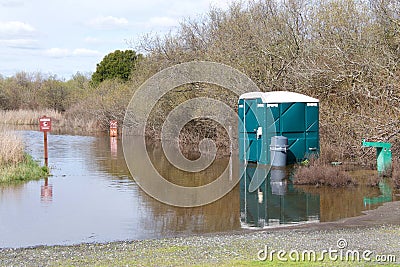 Flooded hiking trail Stock Photo
