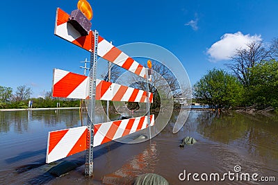Flooded roads Stock Photo