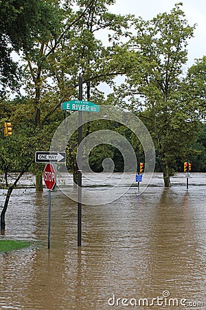 Flooding from Hurricane Irene Editorial Stock Photo