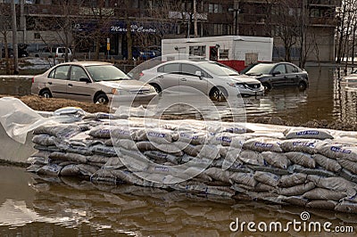 Flooding in Quebec Spring 2019 Editorial Stock Photo