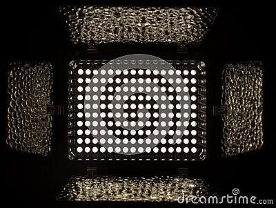 Floodlight, consisting of 160 white LEDs with a color temperature of 5500K Stock Photo