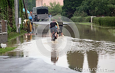 Floods in Czech republic Editorial Stock Photo