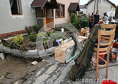 Floods in Czech republic Editorial Stock Photo