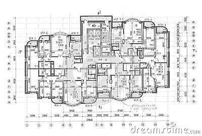 Floor architectural construction plan Stock Photo