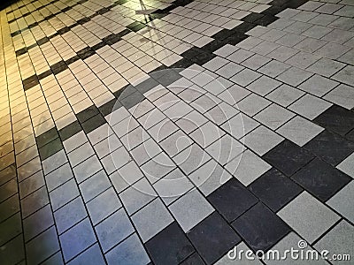 Floor granite texture tile worn. Foyer, polished. Stone pavement roadway texture background Stock Photo