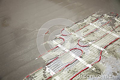 Floor heating coils Stock Photo