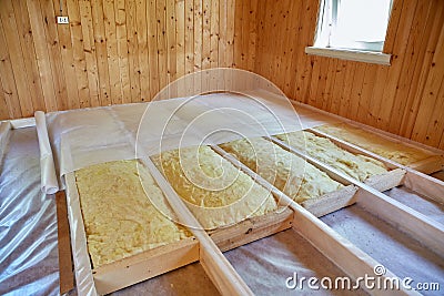 Floor heating insulation Stock Photo