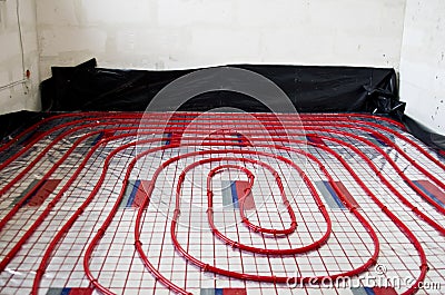 Floor heating Stock Photo