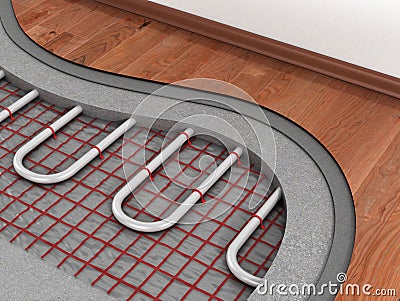 Floor heating system. Stock Photo