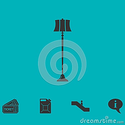 Floor lamp icon flat Vector Illustration