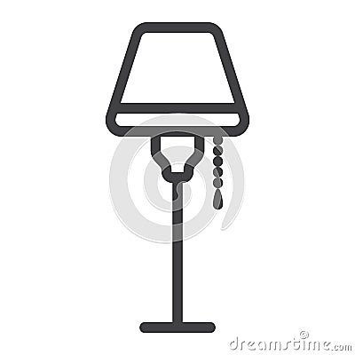 Floor lamp line icon, Furniture and interior Vector Illustration