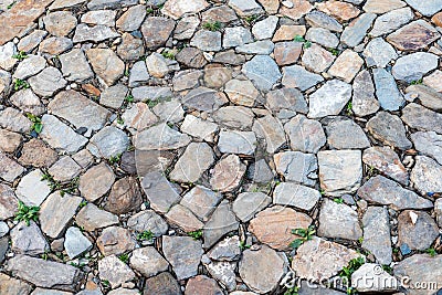 The floor made from stones and rocks of the Amluk dara stupa Stock Photo