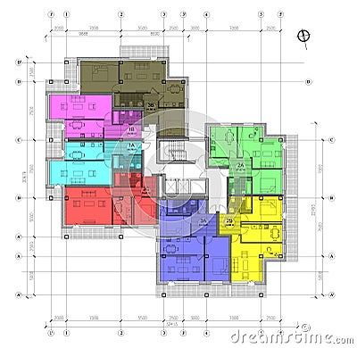 Floor plan of the living house Stock Photo