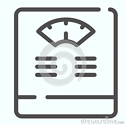 Floor scales line icon. Bathroom scales vector illustration isolated on white. Weighing-machine outline style design Vector Illustration