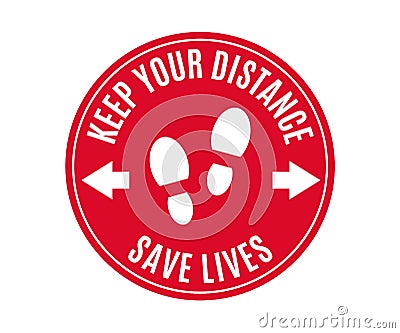 Stop coronavirus, Keep your distance maintain social distancing in public spaces floor sign vecor Vector Illustration