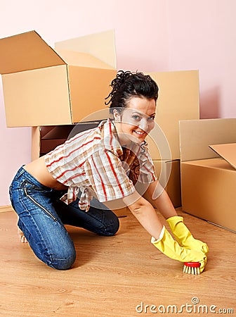 Floor washer Stock Photo