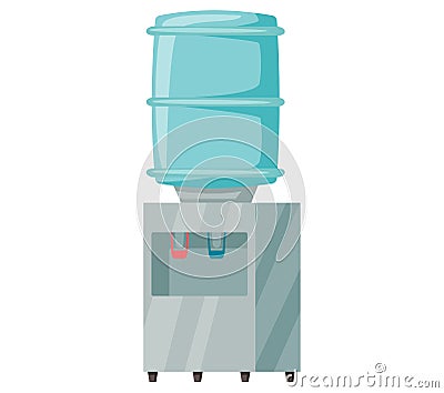 Floor water cooler for office and home. Water dispenser. Portable source of drinking water Vector Illustration