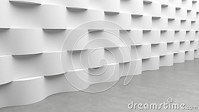 Floor with waves concrete pattern background, 3D rendering Stock Photo