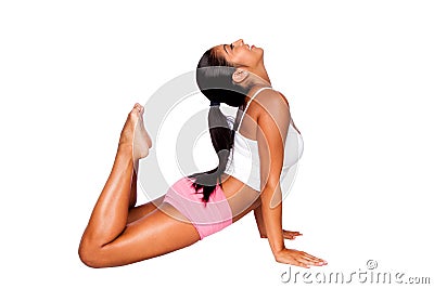 Floor Yoga Pilates exercise Stock Photo