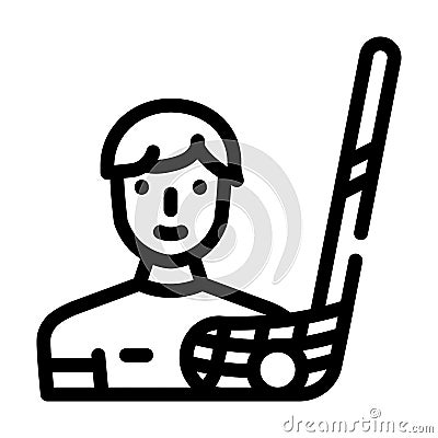 Floorball sport game line icon vector illustration Vector Illustration