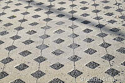 Flooring assembled on a substrate of sand type permeable to water Stock Photo