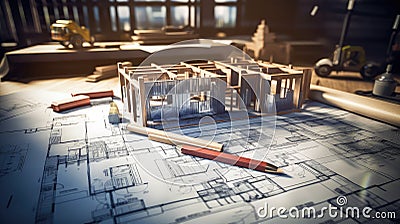 floorplan building plans Cartoon Illustration