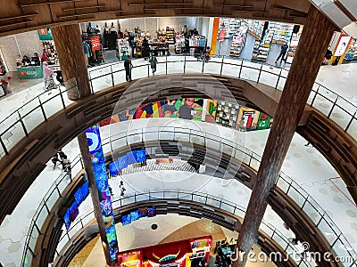 Floors at Aeon Mall Tanjung Barat, Jakarta, Indonesia Editorial Stock Photo