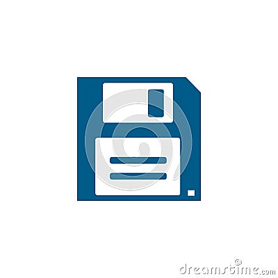 Floppy Disc Blue Icon On White Background. Blue Flat Style Vector Illustration Vector Illustration