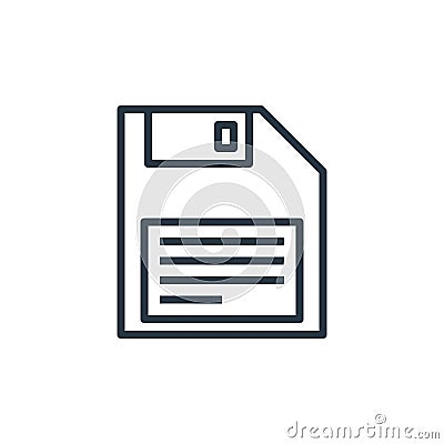 floppy disc icon vector from computer concept. Thin line illustration of floppy disc editable stroke. floppy disc linear sign for Vector Illustration