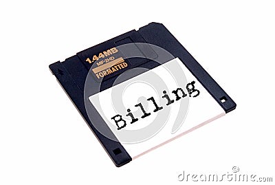 Floppy disk with label Stock Photo