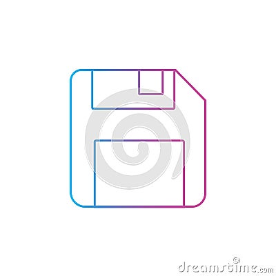 floppy disk memory for save button outline line style icon. storage diskette vector illustration Vector Illustration