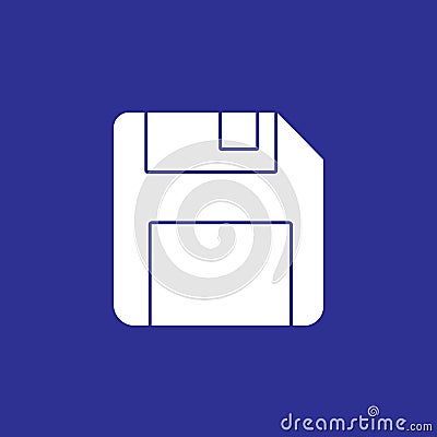 floppy disk memory for save button solid icon. storage diskette vector illustration Vector Illustration