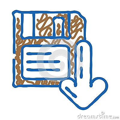floppy disk saving loading data icon doodle illustration Vector Illustration