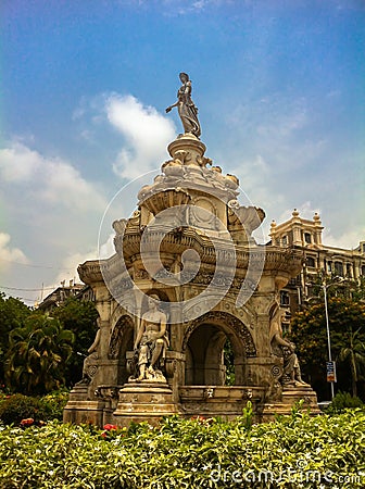 Flora fountain in Mumbai, India. Editorial Stock Photo